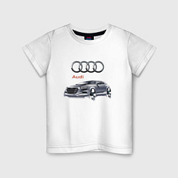 Футболка хлопковая детская Audi Germany Car, цвет: белый
