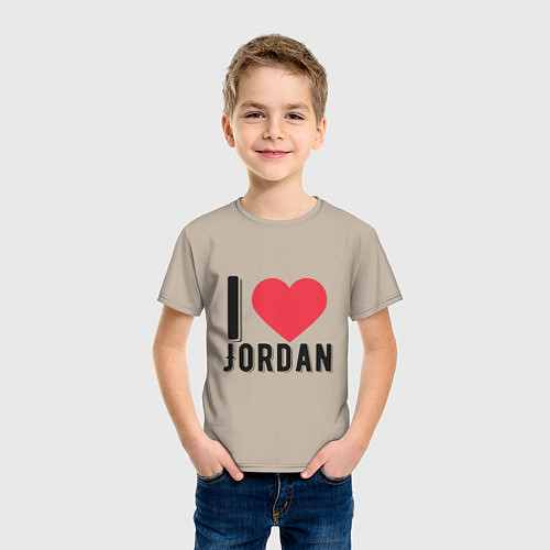 Детская футболка I Love Jordan / Миндальный – фото 3