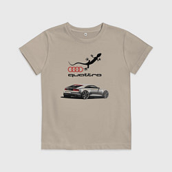 Футболка хлопковая детская Audi quattro Lizard, цвет: миндальный