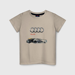 Футболка хлопковая детская Audi Concept Sketch, цвет: миндальный