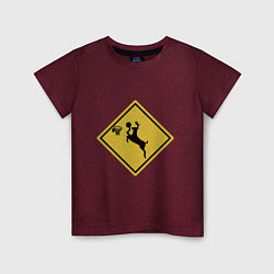 Футболка хлопковая детская Deer Basketball, цвет: меланж-бордовый