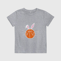 Футболка хлопковая детская Basketball Bunny, цвет: меланж