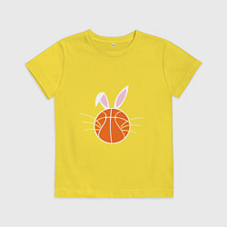 Футболка хлопковая детская Basketball Bunny, цвет: желтый