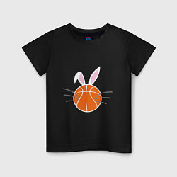 Футболка хлопковая детская Basketball Bunny, цвет: черный