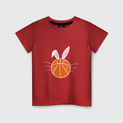 Футболка хлопковая детская Basketball Bunny, цвет: красный