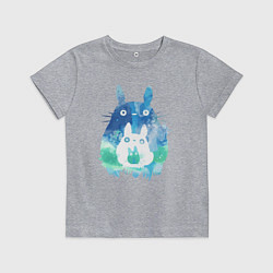 Футболка хлопковая детская Семья кроликов Акварель, цвет: меланж
