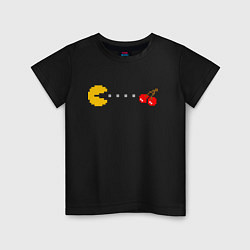 Футболка хлопковая детская Pac-man 8bit, цвет: черный