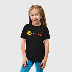 Футболка хлопковая детская Pac-man 8bit, цвет: черный — фото 2