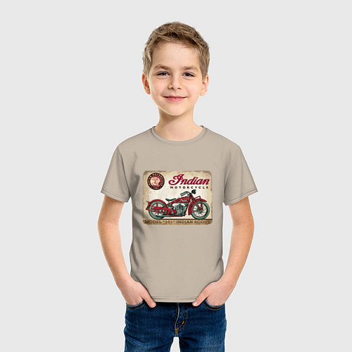 Детская футболка Indian motorcycle 1901 / Миндальный – фото 3