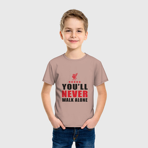 Детская футболка Liverpool - Never Walk Alone / Пыльно-розовый – фото 3