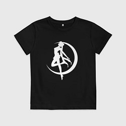 Футболка хлопковая детская Сейлор на фоне месяца, цвет: черный