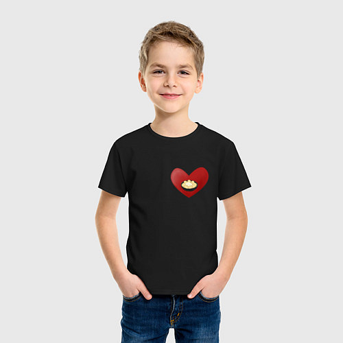 Детская футболка Пельмени в моем сердце / Черный – фото 3