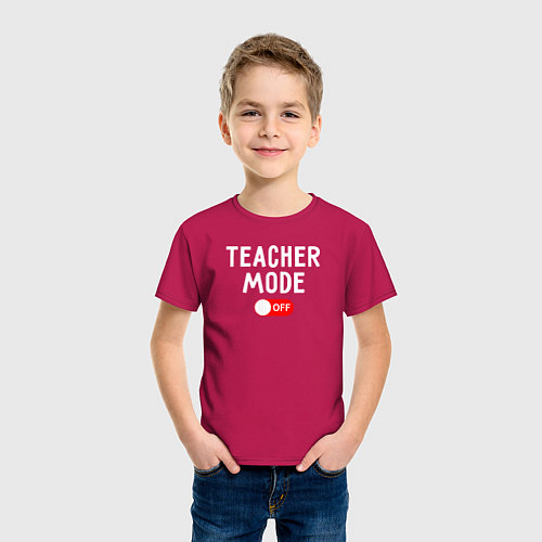 Детская футболка Учительский мод отключен / Маджента – фото 3