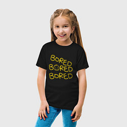 Футболка хлопковая детская Bored Bored Bored, цвет: черный — фото 2