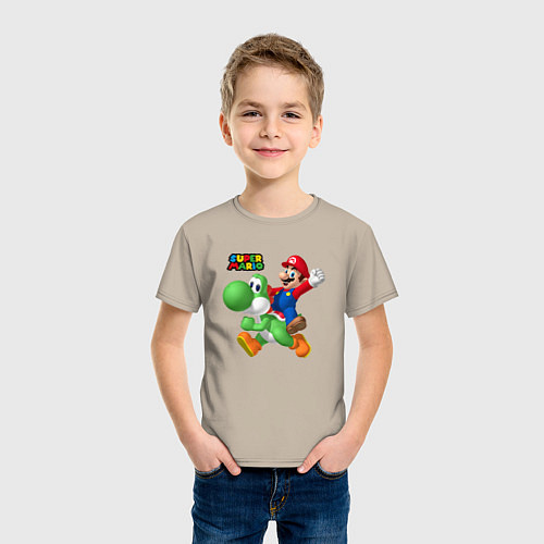 Детская футболка Mario and Yoshi Super Mario / Миндальный – фото 3