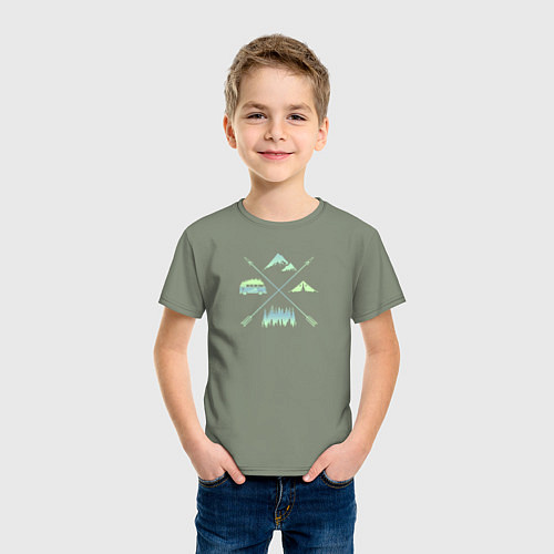 Детская футболка Горные Походы, Вэны, Деревья / Авокадо – фото 3