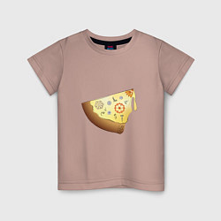 Футболка хлопковая детская Пицца в стиле стимпанк, цвет: пыльно-розовый