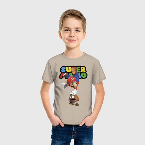 Детская футболка Mario and Goomba Super Mario / Миндальный – фото 3