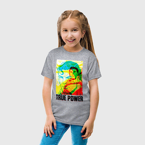 Детская футболка True power! / Меланж – фото 4