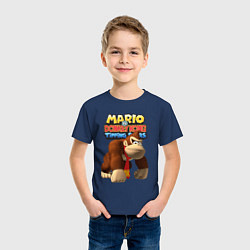 Футболка хлопковая детская Mario Donkey Kong Nintendo, цвет: тёмно-синий — фото 2
