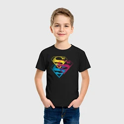Футболка хлопковая детская Лого Супермена, цвет: черный — фото 2