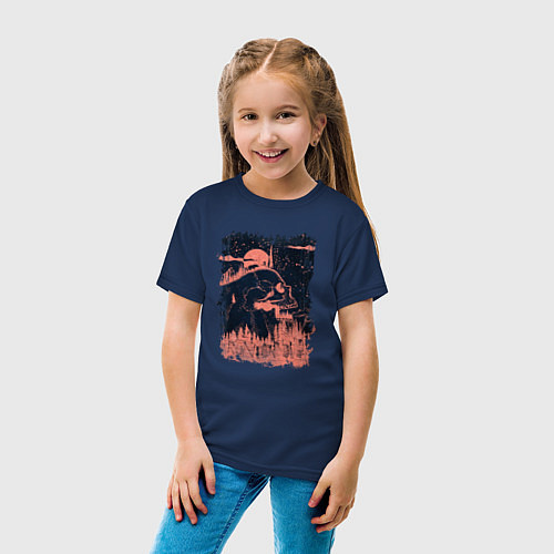 Детская футболка Скала Череп и Бег / Тёмно-синий – фото 4