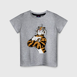 Футболка хлопковая детская Cool Tiger Power Muzzle, цвет: меланж