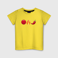 Футболка хлопковая детская Emoji RHCP, цвет: желтый