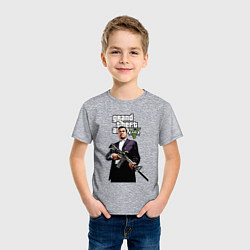 Футболка хлопковая детская GTA 5 Mafia, цвет: меланж — фото 2