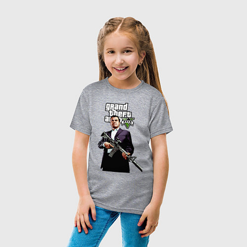 Детская футболка GTA 5 Mafia / Меланж – фото 4