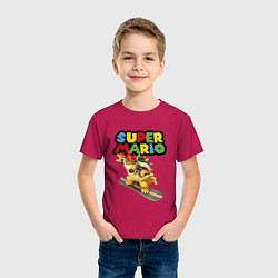 Футболка хлопковая детская Bowser Super Mario Nintendo, цвет: маджента — фото 2