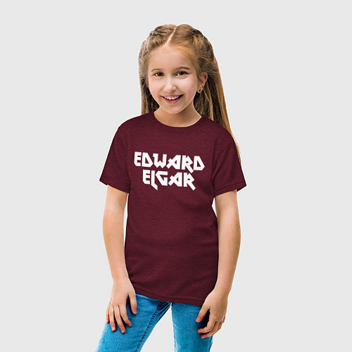 Детская футболка Эдуард Элгар / Меланж-бордовый – фото 4