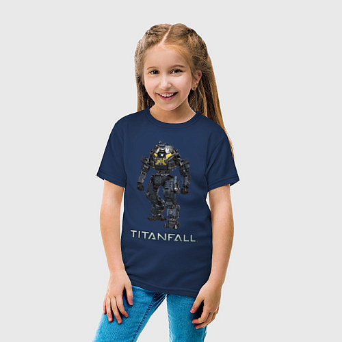 Детская футболка TITANFALL ROBOT ART титанфолл / Тёмно-синий – фото 4