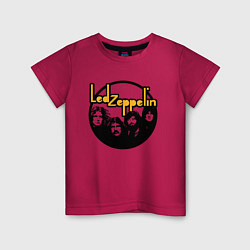 Футболка хлопковая детская Led Zeppelin Лед Зеппелин, цвет: маджента