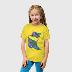 Футболка хлопковая детская Скаты с психоделической раскраской, цвет: желтый — фото 2