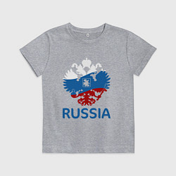 Футболка хлопковая детская Russia, цвет: меланж