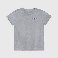 Футболка хлопковая детская Герб и флаг russia, цвет: меланж