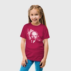 Футболка хлопковая детская Владимир Ленин, цвет: маджента — фото 2