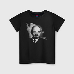 Футболка хлопковая детская Владимир Ленин, цвет: черный