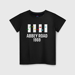Футболка хлопковая детская THE BEATLES ABBEY ROAD, цвет: черный