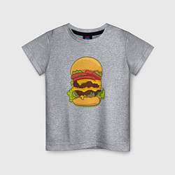 Футболка хлопковая детская Самый вкусный гамбургер, цвет: меланж