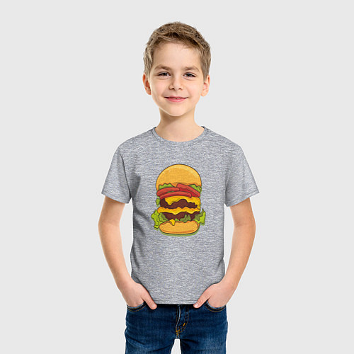 Детская футболка Самый вкусный гамбургер / Меланж – фото 3