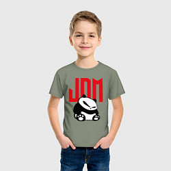 Футболка хлопковая детская JDM Panda Japan Симпатяга, цвет: авокадо — фото 2