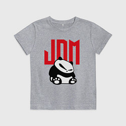Футболка хлопковая детская JDM Panda Japan Симпатяга, цвет: меланж