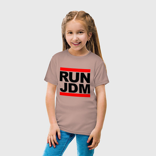Детская футболка Run JDM Japan / Пыльно-розовый – фото 4