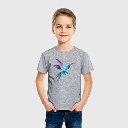 Футболка хлопковая детская Красивая колибри, цвет: меланж — фото 2