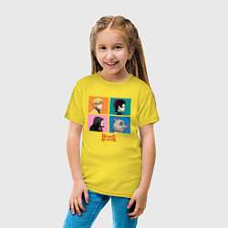 Футболка хлопковая детская Клинок, рассекающий демонов Коллаж, цвет: желтый — фото 2