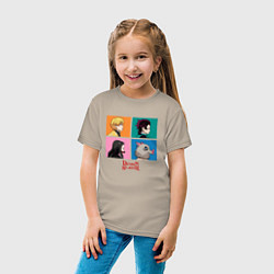 Футболка хлопковая детская Клинок, рассекающий демонов Коллаж, цвет: миндальный — фото 2