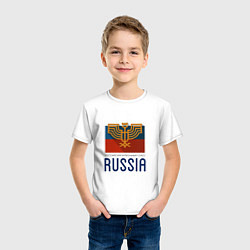 Футболка хлопковая детская Russia - Союз, цвет: белый — фото 2