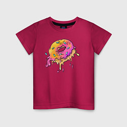 Футболка хлопковая детская Цветной пончик, цвет: маджента